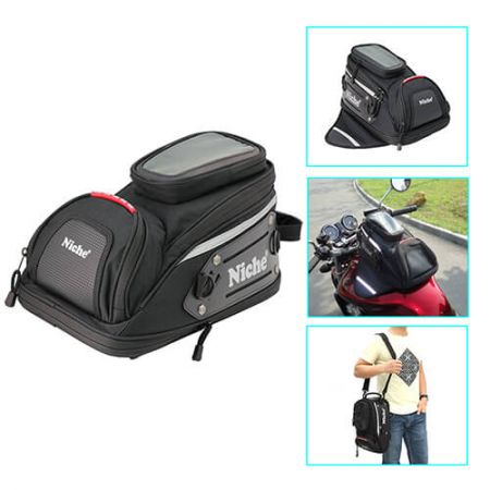 Velkoobchodní malá taška na nádrž s magnetem a kapsou na chytrý telefon. - Malá motocyklová taška na nádrž s magnetem a kapsou na chytrý telefon, rozšiřitelná.